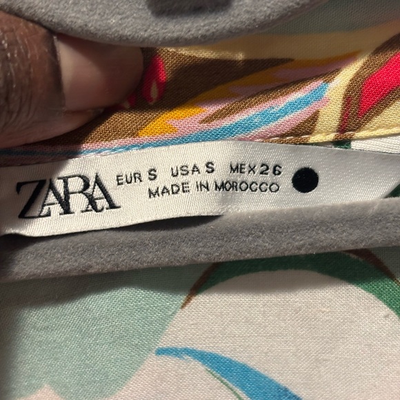 Zara Multicolor Floral Romper Playsuit Viscose Linen size S - Picture 10 of 13